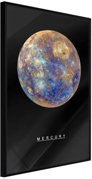 ARTGEIST Plakat med ramme - The Solar System: Mercury Guld med passepartout 30x45